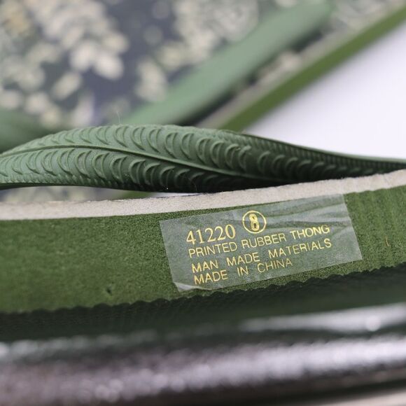 J. Crew Green Botanical Floral Flip Flop Sandals NWOT 8 - Picture 7 of 7